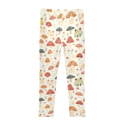 KLL Cute Frogs and Safari Mushrooms Smoke Toddler Baby Girl Basic Leggings Fashion Full Length Lounge Pants Gym2