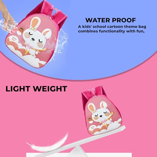 Image of Bembika School Bag The Perfect Children Backpack and School Bags for Kids Compact Stylish Backpack for Kids Kindergarten Backpack and Travel Backpack- (Rabbit|Pink)