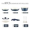 Ceramic Cookware Set Non Stick 8Pcs Pots and Pans Set Detachable Handle Induction Kitchen Cooking Set with Frying Pans Oven Dishwasher Safe, PFAS/PFOA Free, Navy #1