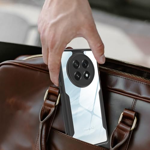 Image of A rtistque Clear Hard Transparent Acrylic Armor Anti-Drop Shockproof TPU Edge Back Cover Case for Oppo F29 5G - Black