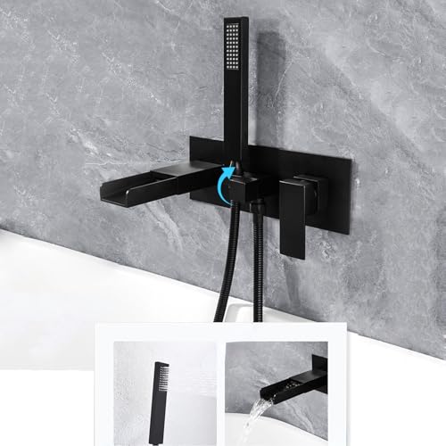 Mitigeur de bain-douche jet cascade en laiton avec commande unique or brossé - 3