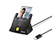 saicoo Type C Smart Card Reader DOD Military USB C Common Access CAC Card Reader, Compatible with Win, Mac Os X (Vertical Version)