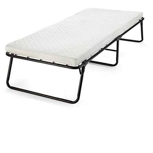 Rollaway Guest Folding Bed Cot - with Memory Foam Mattress Compact, Portable & Lightweight Folding Bed Frame with Thick Memory Foam Mattress for Spare Bedroom & Office (31 inch)