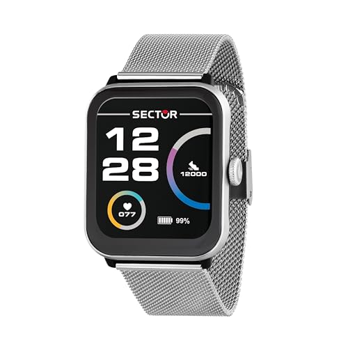 Materiali: Smartwatch da uomo, in acciaio, plastica,con cinturino in acciaio e chiusura a gancio