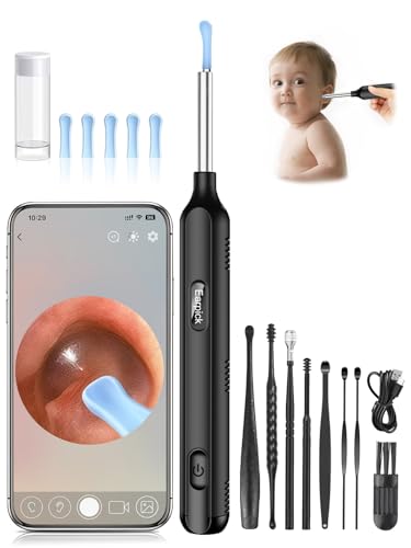 Otoscopio, Limpiador de Oidos con HD 1080P Camara, IP67 Impermeable Otoscopio de Oídos, Limpiador Oidos Adultos con 6 Luces LEDs y 360° Ancho Ángulo, Endoscopio Oido Kit para Android, iPhone y iPad