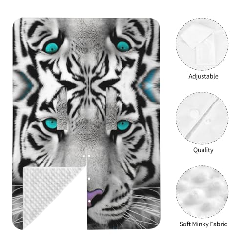 Housse de siège auto bébé motif tigre yeux bleu sarcelle multi-usage