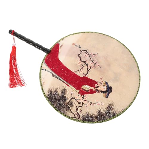 HOOTNEE Abanico Vintage Redondo De Palacio Ventilador Tradicional Chino para Baile Y Decoración Ligero Y Portátil 14X9.4 Pulgadas - imagen 6