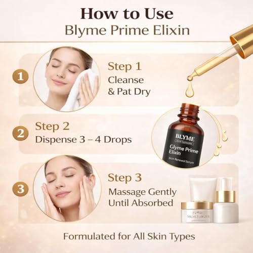 Onyswey Blyme Prime Elixir Serum - Peptide + Hyaluronic Acid & Retinol, Skin Elasticity & Hydration, Non-Comedogenic Formula for Smooth Skin, 30ml