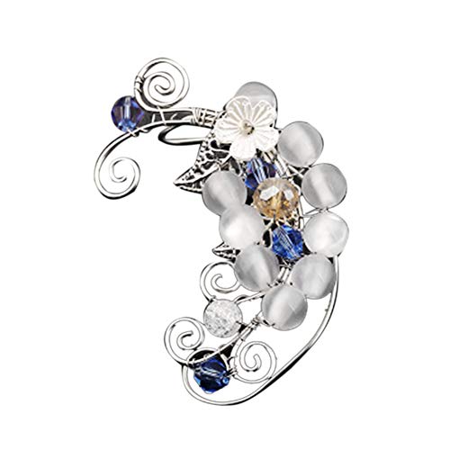 YSoutstripdu 1 Pieza De Flor Hueca En Forma De Hoja De Duende Perla De Imitación Clip De Brazalete De Oreja En Pendiente 6# Oreja Izquierda#