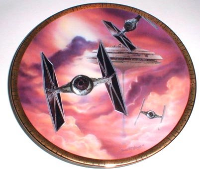 Assiette Star Wars Hamilton d'exception illustrant les légendaires Tie Fighters