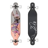 VOLADOR Urban Freeride Pro Longboard| Adaptive Cruiser 42inch| North America Maple| Camber Concave Drop Through Longboard Complete| Setup for Urban Commuting (Splash)