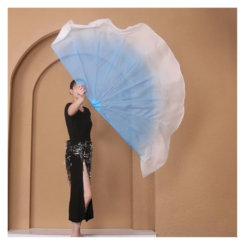 Velo de abanico blanco para danza y espectáculos con movimiento fluido 4