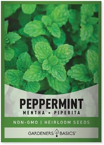 Peppermint Seeds for Planting is A Heirloom, Open-Pollinated, Non-GMO Herb Variety- Great for Indoor and Outdoor Gardening and Herbal Tea Gardens by Gardeners Basics