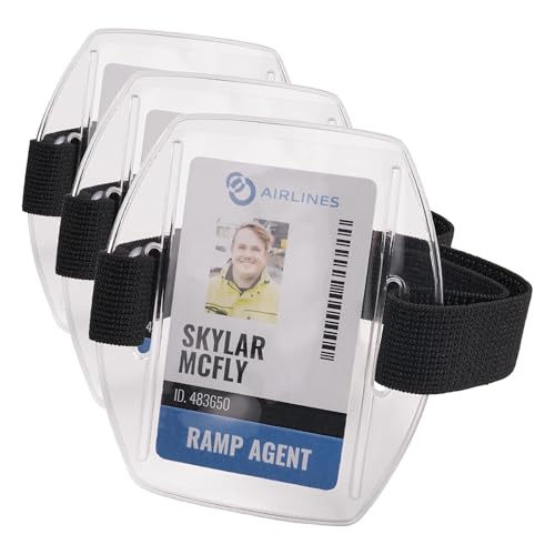 Image of Ergodyne Squids 3386 Vinyl Arm Band ID /Badge Holder, Black (Pack of 3)