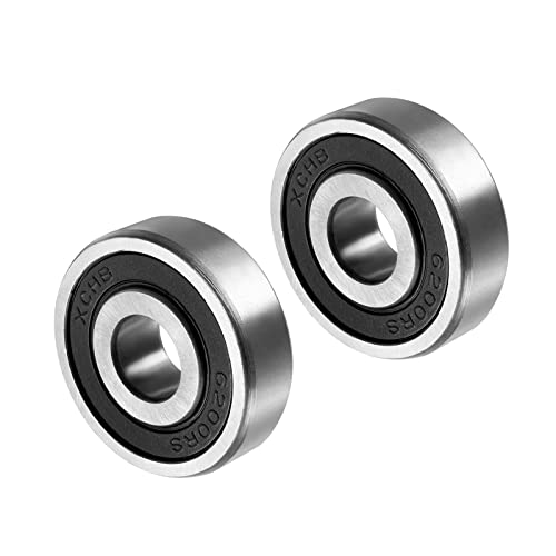 CoCud Deep Groove Ball Bearings, 6200RS Model 10mm ID 30mm OD 9mm Thick, Carbon Steel Double Sealed Bearings - (Applications: for Motor Skateboards Roller Wheels), 2-Pieces