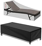 Bonna 1 copertura per lettino da giardino con coulisse regolabile, impermeabile, resistente ai raggi UV, antistrappo, pesante 500D Oxford, copertura per lettino da giardino, 200 x 68 x 30 cm