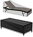 1 Stück Gartenliege Abdeckung mit verstellbarem Kordelzug, Wasserdicht, UV-Beständiges, reißfest, Schwerlast 500D Oxford Sonnenliege Abdeckung, schutzhülle für Gartenliege 200 x 68 x 30cm - Schwarz