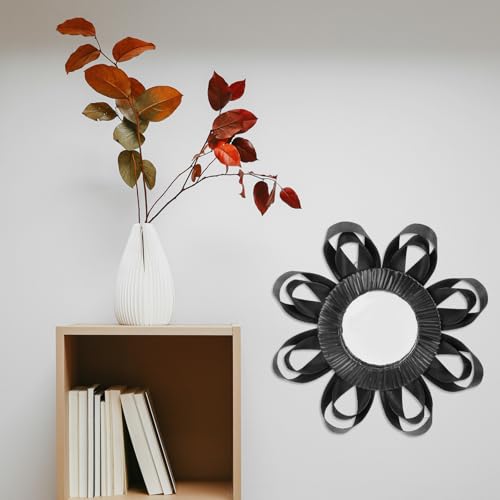 Miroir en rotin tressé rond de style moderne pour maquillage - 5