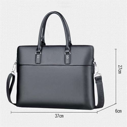 Messager d'affaires en cuir noir élégant pour ordinateur portable - 4