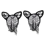 Amosfun Kopfschmuck Mit Katzenohren 2 Kopfschmuck Schleier Haar Für Katze Weihnachtsfeier Ohren Halloween Ohr Stirnband Zubehör Nachtclubs Stirnbänder Schwarz Party-Schleier-Stirnband