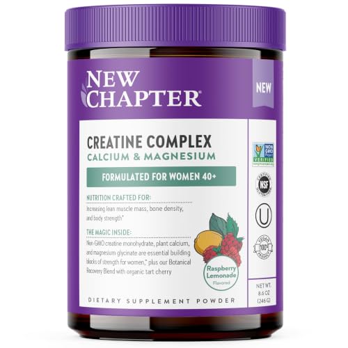 New Chapter Creatine Monohydrate Powder Supplement - Clinically Proven Strength Support* - Creatine for Women 40+ - Magnesium Glycinate for Muscle Recovery, Calcium for Bones + Tart Cherry, 246g - image 1