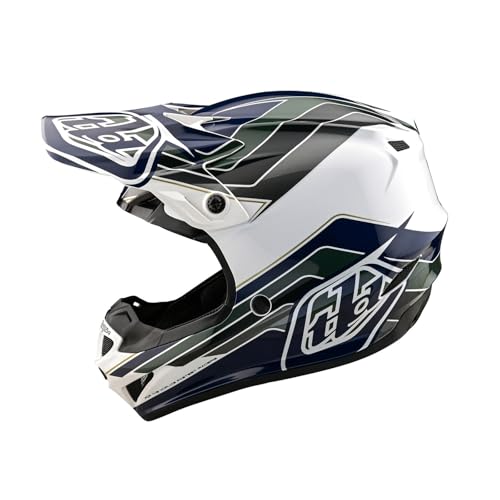 Troy Lee Designs SE4 Polyacrylite Adult Motocross Off-Road Dirt Bike Helmet with MIPS, Block, Charcoal / Navy, Large
