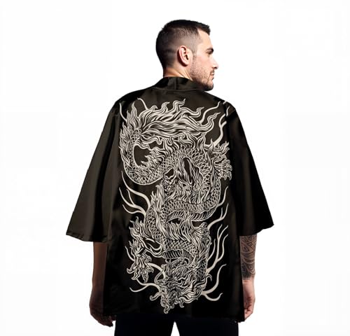 Image of Women's and Men Kimono Cardigan Japanese Long Sleeves Lightweight Open Front Coat Tops