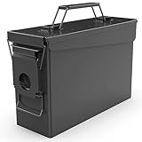 30 Cal Ammo Can Metal 9mm Ammo Box Storage Crate case for Shotgun Bullet Rifle Nerf Ammunition Waterproof case-Gard Organizer(Black),Gift Boxes for Dad Husband Father