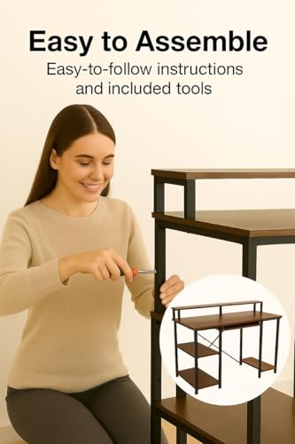 Image of INNOWIN The Woods Computer Table with Keyboard Tray for Home Office, Office Desk with Storage, Engineered Wood Finish Study Writing Computer Laptop Table Desk