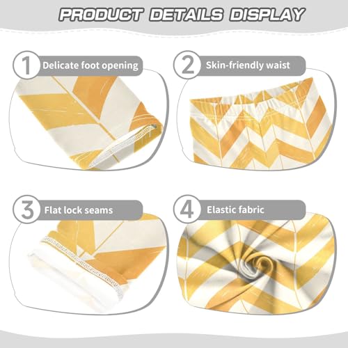 KLL Fashion Zigzag Pattern Yellow Toddler Girl Legging Stretch High Waisted Pants Sports3