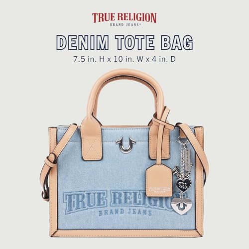 Bolso Tote True Religion para mujer, logo Bombe, denim miniatura 2