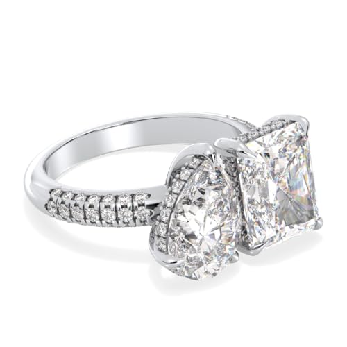 Certified 4.4 - 15.6 Carat Moissanite Engagement Ring for Women, D Color, VVS1 Clarity 925 Sterling Silver with 18K White Gold Plating Solitaire Bridal Ring for Wedding, Anniversary, Mother’s Day Gift3