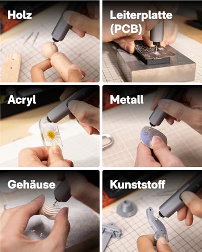 HOTO SNAPBLOQ™ D - A03 Mini - Bohrmaschine: USB - C - ladbar, dreistufige Drehzahl, mit 20 Bohrerbits, geeignet für Schmuckherstellung, Bohren in Harz, Holz & Kunststoff sowie DIY - Projekte