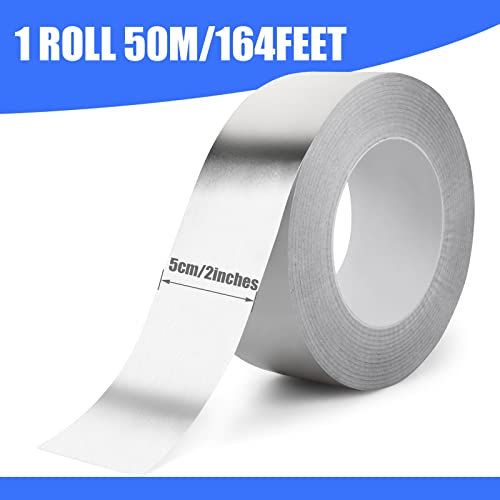 Image of Romeda Aluminum Tape, 2 Inch x 164 Feet, Silver, 3.9 Mil, Heavy Duty, Heat & UV Resistant, HVAC & Ductwork