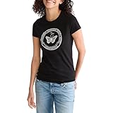Aeropostale Butterfly Circle Graphic Tee, Dark Black, L