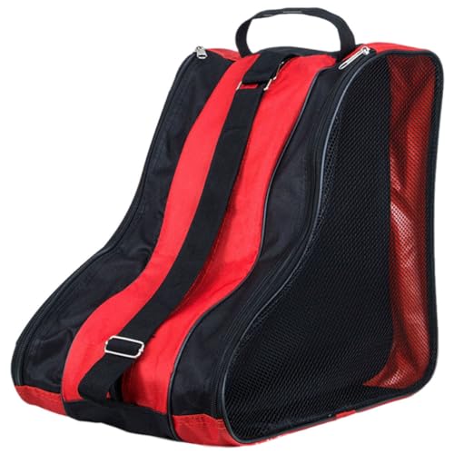Jualyue Roller Skate Bag Thickened Oxford Roller Skating Storage Bag for Adults Kids Red Personal Sport Equipment