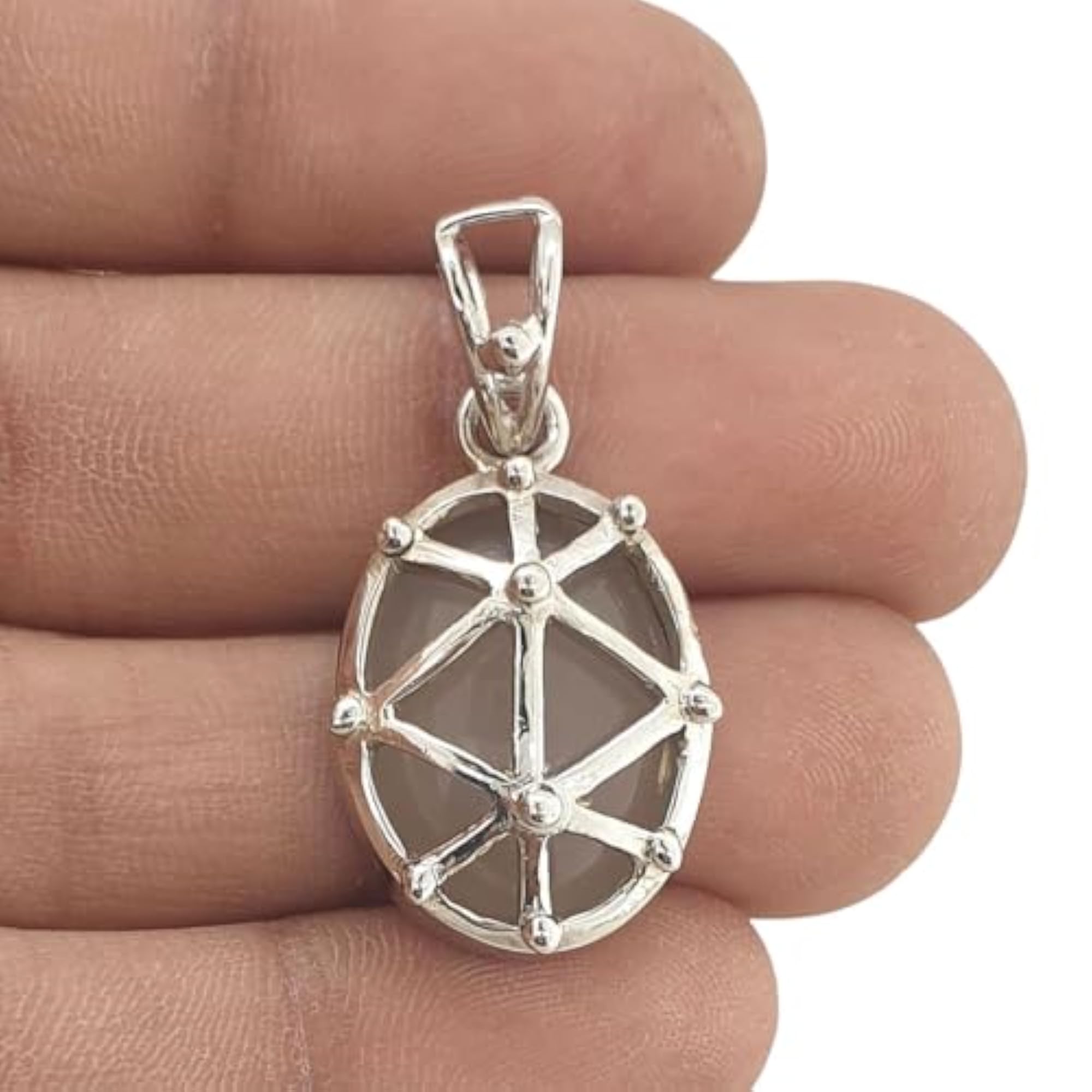 925 Silver Moonstone Pendant, Unisex Design