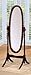 Queen Ann Style Cheval Floor Wood Mirror Espresso Finish