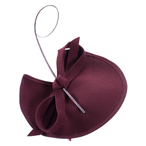 Lawliet Womens 1950S Wool Felt Saucer Headpiece Fascinator Cocktail Hat A570 (Wine) #TOP15