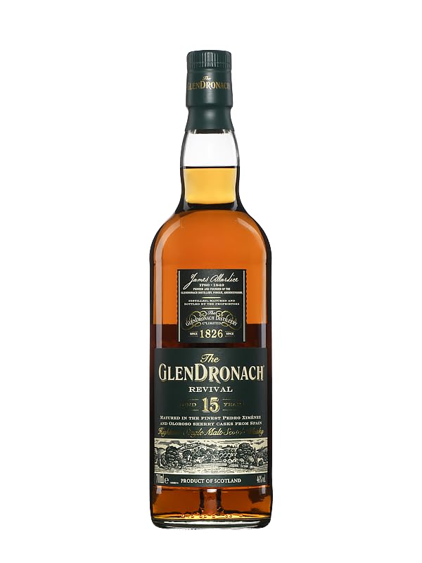 GlenDronach Revival Aged 15 Years Single Malt Scotch Whisky, 700