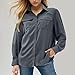Womens UPF 50+ Sun Protection Shirts Long Sleeve Button Down Blouses Lightweight Quick Dry Tops Hiking Travel Outfits Dark Gray