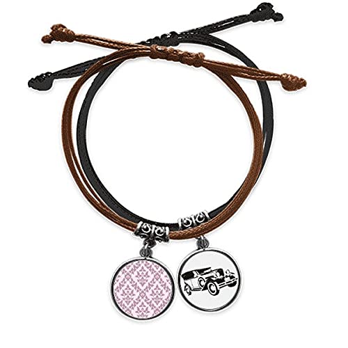 Bracelet cuir lilas et fleurs délicates, chaîne de main premium