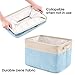 EZOWare Set of 3 Large Canvas Fabric Tweed Storage Organizer Cube Set W/Handles for Nursery Kids Toddlers Home and Office - 15 L x 10.5 W x 9.4 H -blue