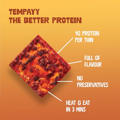 Hello Tempayy Korean Bbq & Thai Chilli Tempeh Thins Combo | Value Pack Of 4 | Protein Rich | More Nutritious Than Paneer & Tofu | High Fiber
