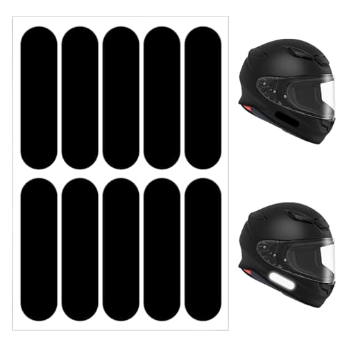10 Stück Reflektoren Aufkleber, Schwarz Reflektierende Aufkleber Motorrad Reflektor Reflektoren Fahrrad Reflektierendes Klebeband für Motorradhelm Helm Nacht Sichtbarkeit Signalisierung Motorrad