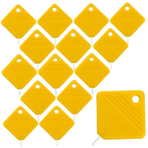 Roseadores de agujas 15 piezas de plástico amarillo roscero de aguja simple con envejecimiento automático de gancho de metal para el trabajo, máquina de coser, bordado, punto de cruz |.Roseadores par