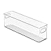 mDesign Plastic Stackable Kitchen Pantry Cabinet, Refrigerator or Freezer Food Storage Bins with Handles - Organizer for Fruit, Yogurt, Snacks, Pasta - BPA Free, 16" Long, 8 Pack - Clear