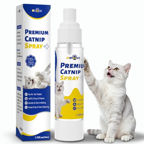 Ninibabie Catnip Spray for Indoor Cats All Natural Cat Nip Liquid in Airless Spray Bottle for Lasting Freshness Mess-Free Training Aid to Renew Toys & Reduce Scratching 1.76 fl oz