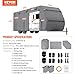 VEVOR Travel Trailer Cover, 27-30 ft RV Cover, 4-Layer Non-Woven Fabric Camper Cover, Waterproof, Windproof and Rip-Stop Class A RV Cover, with Storage Bag, Repair Patches, Straps and Tire Covers