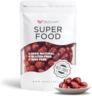 NESTLADY Natural grown dried jujube date, red date, hongzao, herbal healthy food, used for cooking, dessert, tea, etc. Net Weight: 200g/7.05oz…
